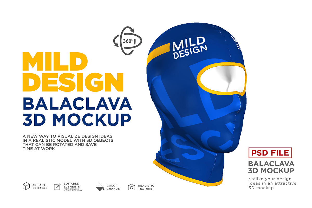 3D Mockup Balaclava, a Mask Mockup by Mildstudio (Photo 3 of 5)