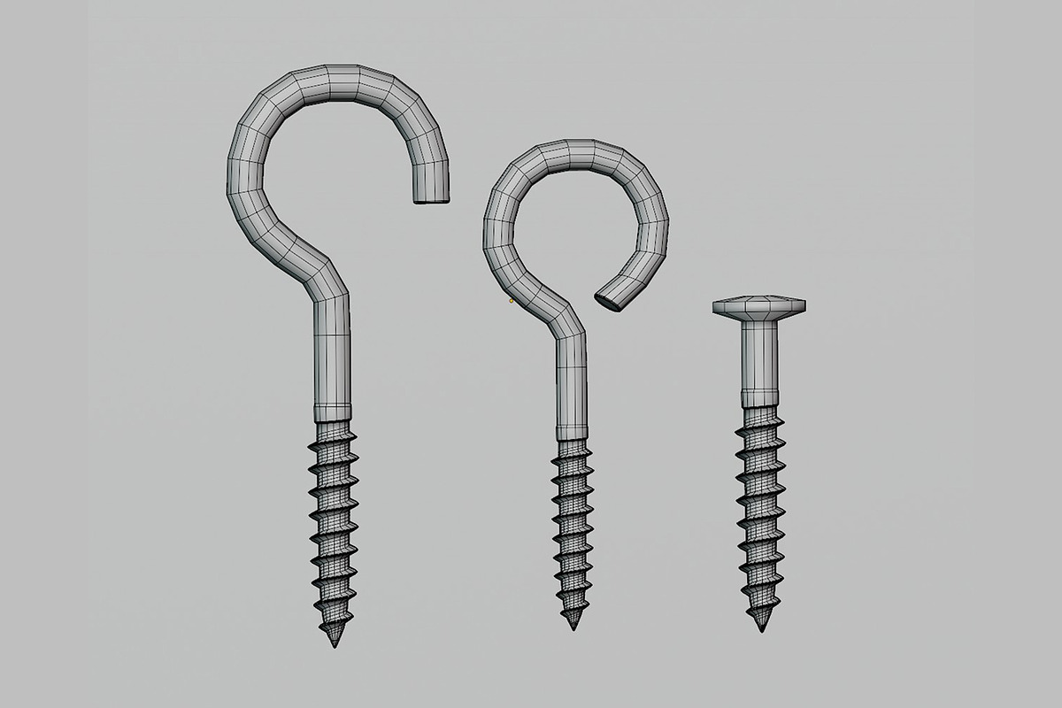 Screw hooks, an Object 3D Model by fahad121 (Photo 5 of 6)