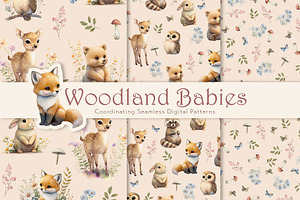 Woodland Animal Seamless Patterns