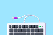 3D Computer keyboard connected by, a Technology Illustration by Abscent (Thumbnail 3 of 3)