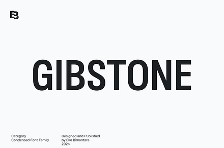 Gibstone; Condensed Font Family, a Sans Serif Font by Eko Bimantara