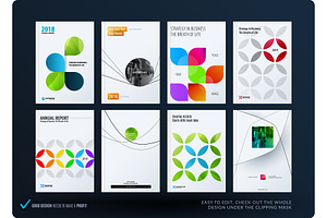 Business set of design brochure, abstract annual report, horizontal cover flyer in A4
