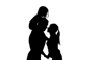 Silhouette of a happy family. Not AI, a Person Illustration by Nenahliadava Design