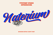 Naterium Retro-Modern Script Font, a Script Font by Typetemp Studio (Thumbnail 2 of 16)