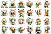 Whimsical Spring Bee Clipart PNG, an Illustration by Craft Nest (Thumbnail 6 of 11)
