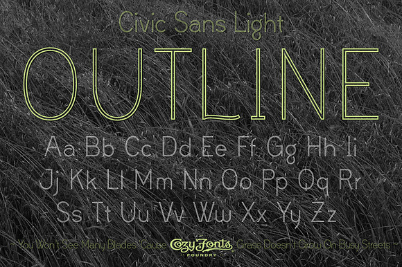 Civic Sans Light Outline preview 3