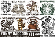 Funny Raccoon PNG Sublimation Bundle, an Object Illustration by Sublimation Artist (Thumbnail 1 of 23)