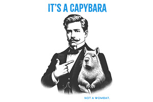 Gentleman Pointing Capybara t-shirt, an Animal Illustration by AlexArt