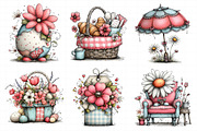 Whimsical Spring Gingham Clipart, an Illustration by Daily.Designs (Thumbnail 7 of 7)