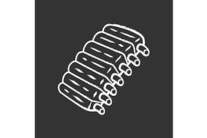 Beef Ribs Chalk Icon