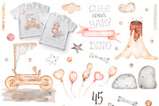 Watercolor Cute Baby Dino Collection, an Animal Illustration by MayaNavits (Thumbnail 10 of 14)