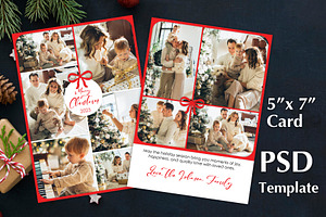 Christmas Card Photo Template PSD