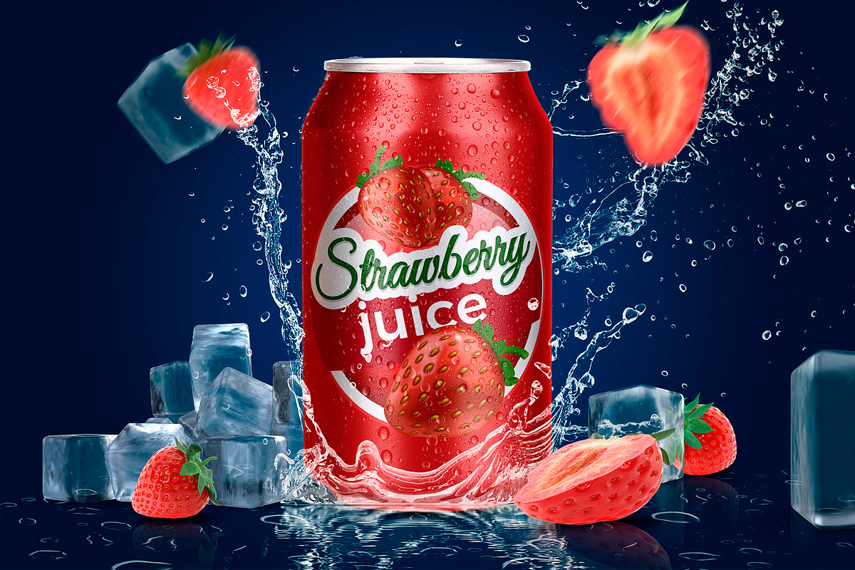 Tin Can Water Droplets Mockup, a Packaging Mockup by rogeriomarcos (Photo 1 of 8)