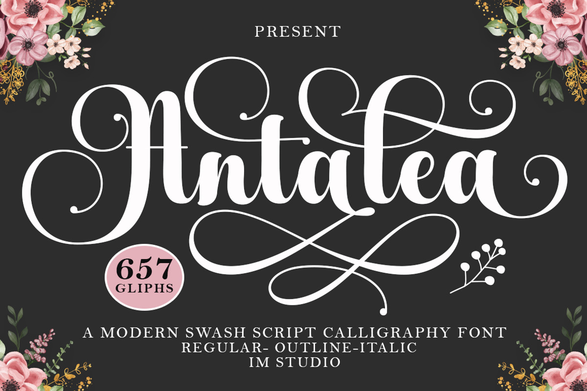 Antalea, a Script Font by IM Studio (Photo 1 of 12)