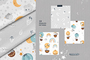 Hot Air Balloon Clipart & Patterns, an Animal Illustration by tatiletters (Thumbnail 7 of 11)
