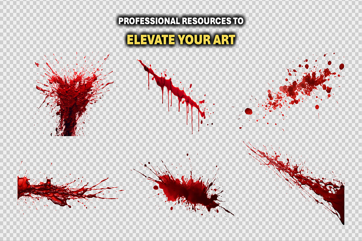 PNG Cutout Blood Splatters Effects, an Object Graphic by Mikel Blazgad (Photo 4 of 10)