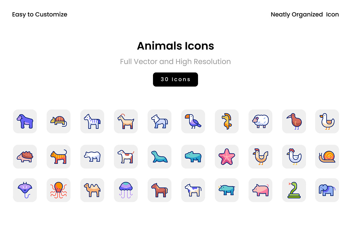 Animals Icons, a Solid Icon by Wencory (Photo 1 of 2)