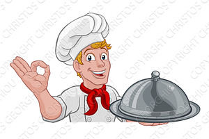 Chef Cook Baker Man Cartoon Peeking, a Person Illustration by Christos Georghiou