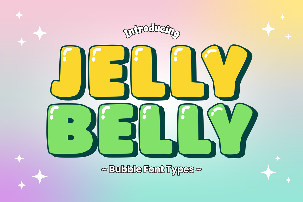Jelly Belly - Playful Bubble Font, a Sans Serif Font by KiddoGlyphs Studio (Photo 1 of 3)