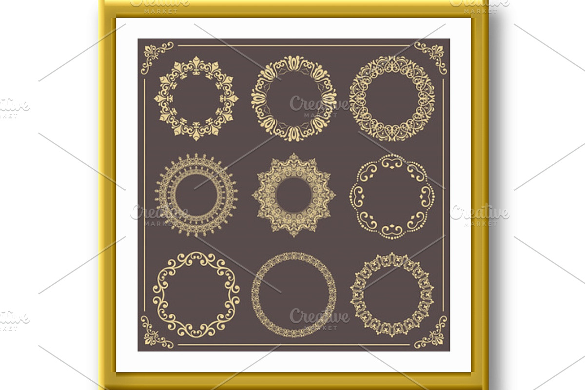 Vintage Big Set of Round Vector, a Decorative Illustration by FineArtStudio (Photo 3 of 3)
