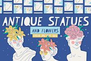Antique statues and flowers, a Decorative Illustration by Popova (Thumbnail 1 of 11)