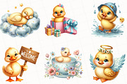 Watercolor Cute Duck Clipart, an Illustration by OK Design (Thumbnail 3 of 5)