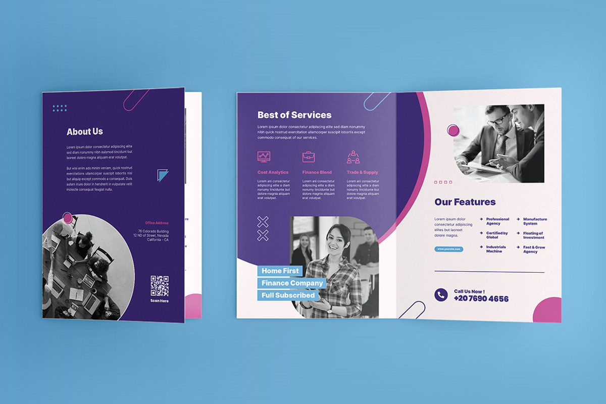 Financial Bifold Brochure, a Brochure Template by Rahardi Creative