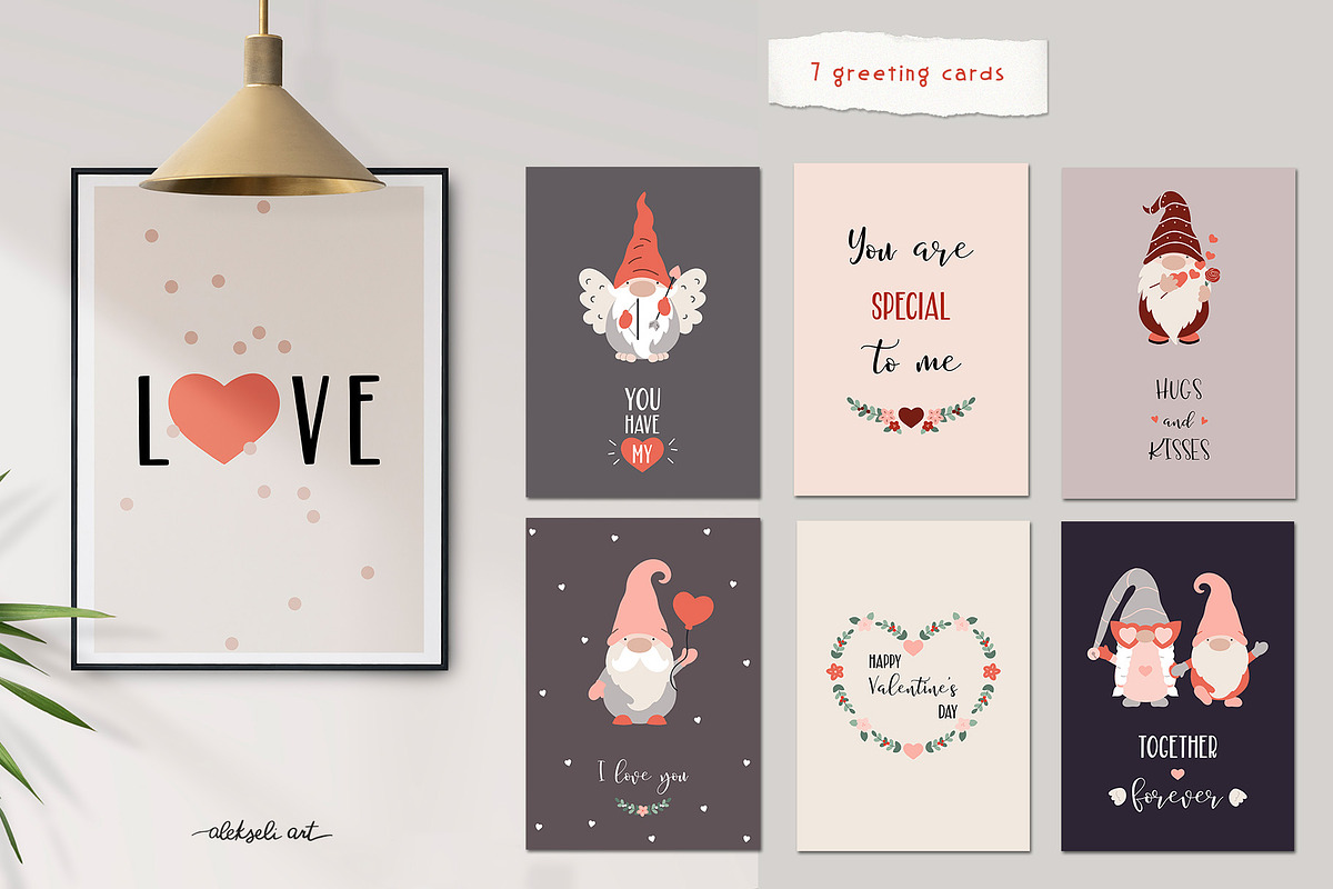 Valentine Gnomes Collection, an Illustration by AlekseliArt (Photo 6 of 9)