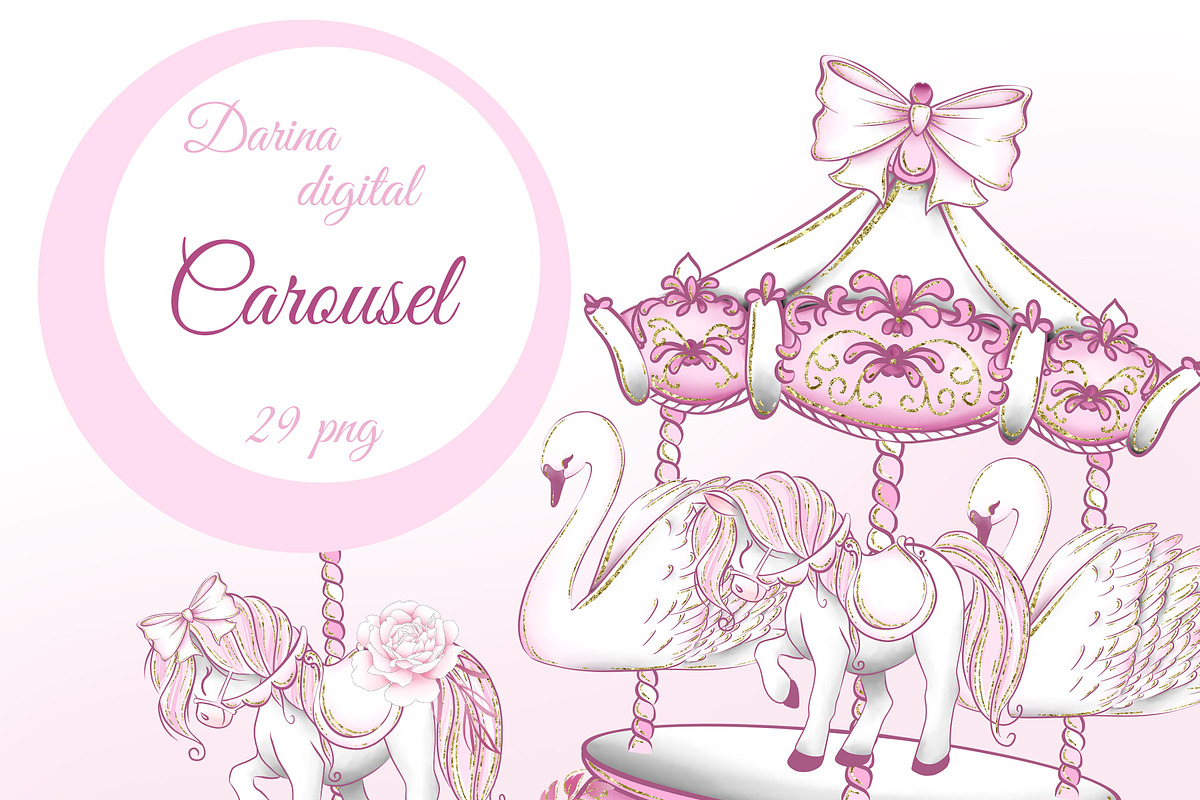 Carousel clipart, an Illustration by DarinaDigital (Photo 1 of 5)