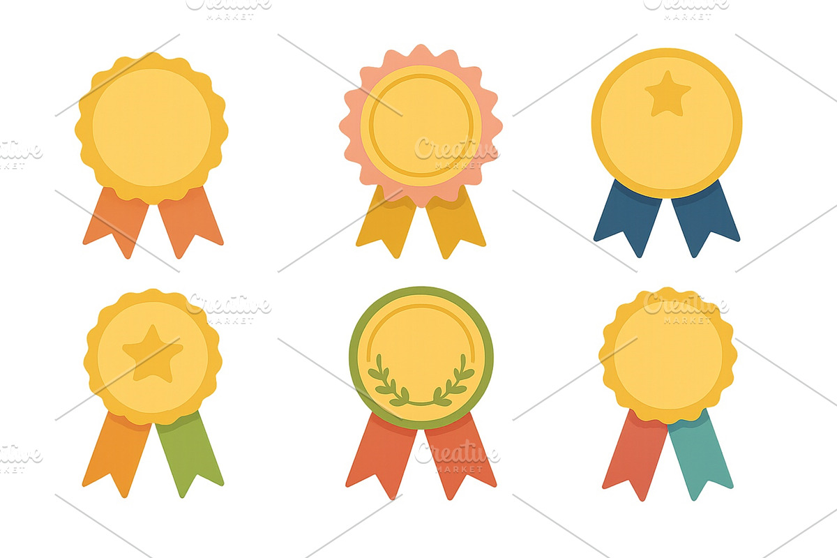 Colorful award ribbons with, an Illustration by ZinetroN