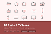20 Radio & TV Icons, an Icon by Creative VIP (Thumbnail 1 of 5)