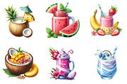 Summer Tropical Smoothie Cup Clipart, a Seasonal Illustration by DreamArtGraphic (Thumbnail 2 of 4)