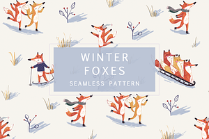 Woodland Winter Foxes Pattern