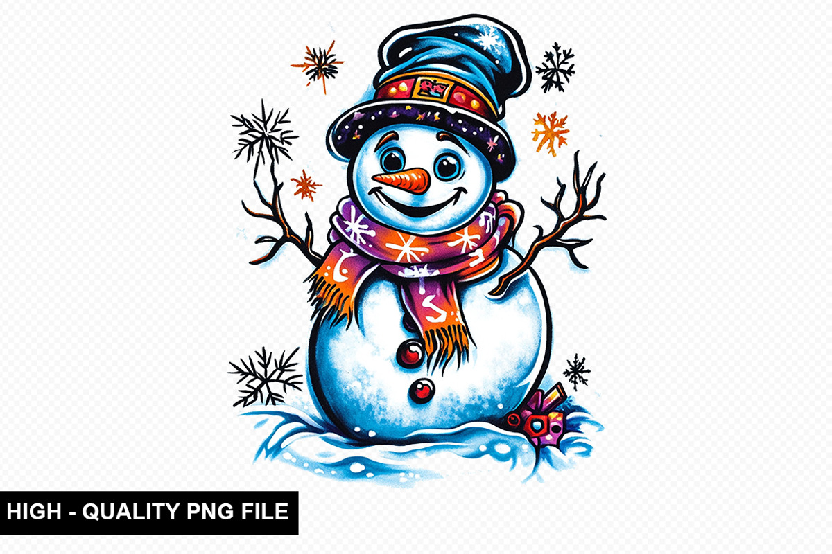 Christmas Snowman Clipart Bundle, an Illustration by crative8112 (Photo 2 of 9)