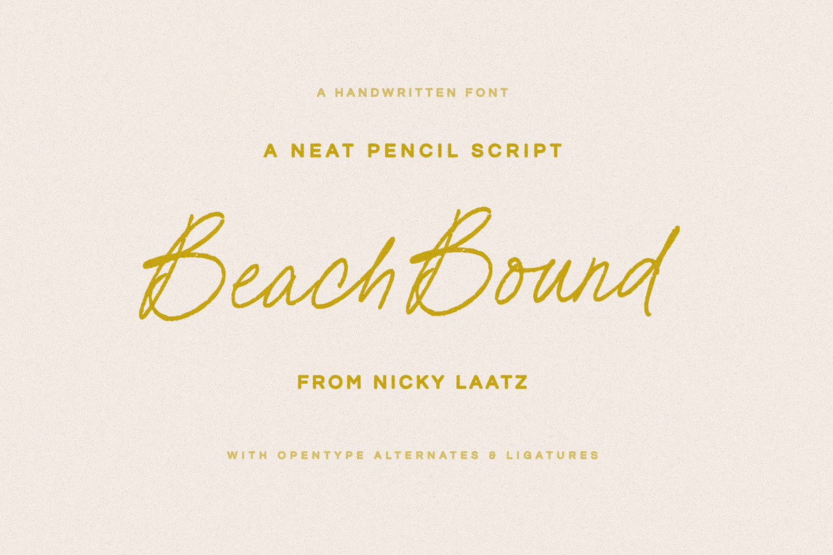 Beach Bound - A Fresh Pencil Script, a Script Font by Nicky Laatz (Photo 26 of 26)