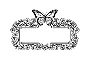 Butterfly Floral Frame SVG Bundle, an Illustration by Creativeshirt (Thumbnail 7 of 31)