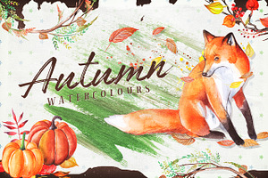 Autumn Watercolour Wreaths & Clipart