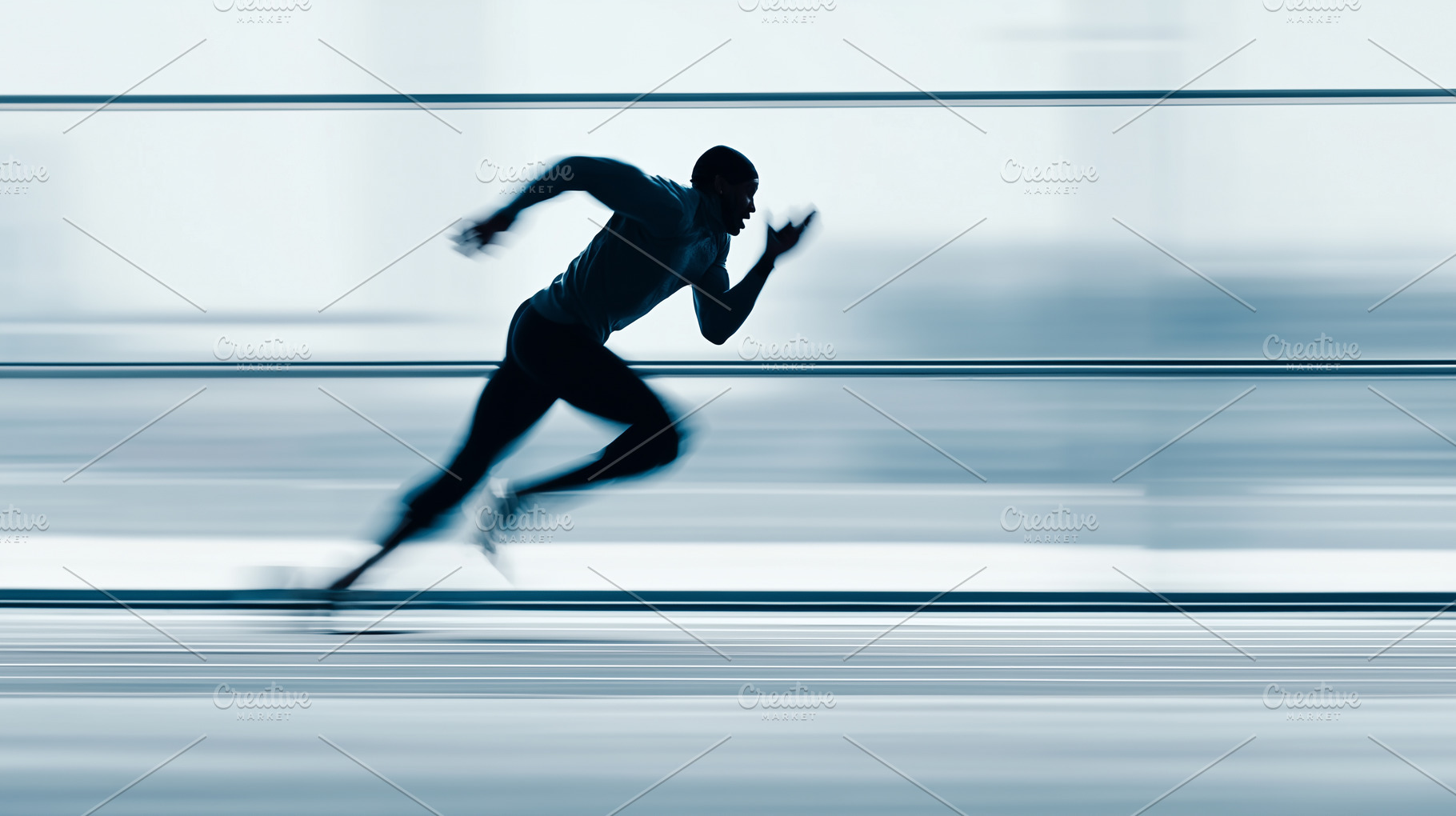 Silhouette of a male athlete sprint, a Sports & Recreation Photo by MistyDay