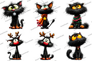 Funny Black Cat Christmas Clipart, an Illustration by DreamArtGraphic (Thumbnail 2 of 5)