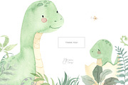 DINOSAUR watercolor clipart., an Animal Illustration by OlliArtDesign (Thumbnail 12 of 12)
