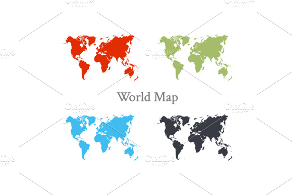 World map set in different color