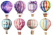 Pastel Hot Air Balloons Clipart, an Illustration by Designworld (Thumbnail 4 of 5)