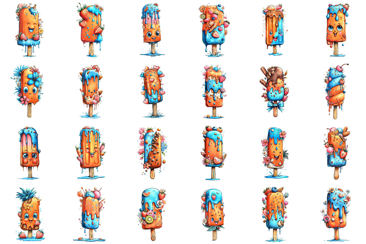 Whimsical Summer Ice Cream Clipart, a Seasonal Illustration by designcity5 (Photo 2 of 5)