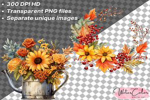 Floral Pumpkins Collection Clipart