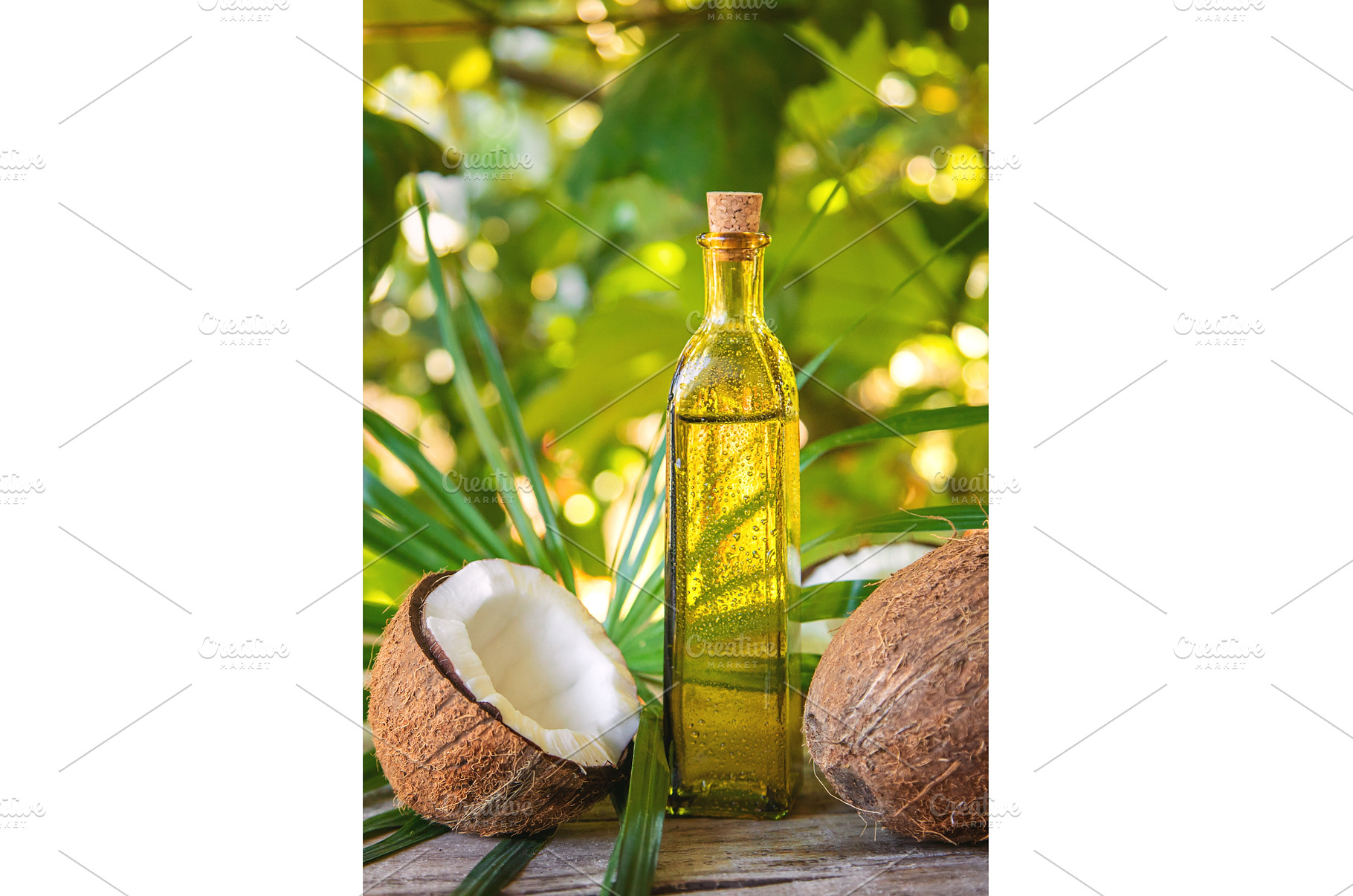 Natural coconut oil in a bottle, a Food & Drink Photo by yanadjana