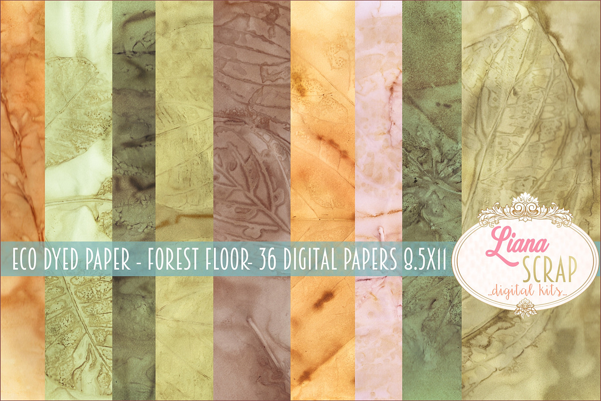 36 ECO Dyed paper - Forest Floor, a Texture Graphic by LianaScrap (Photo 1 of 19)