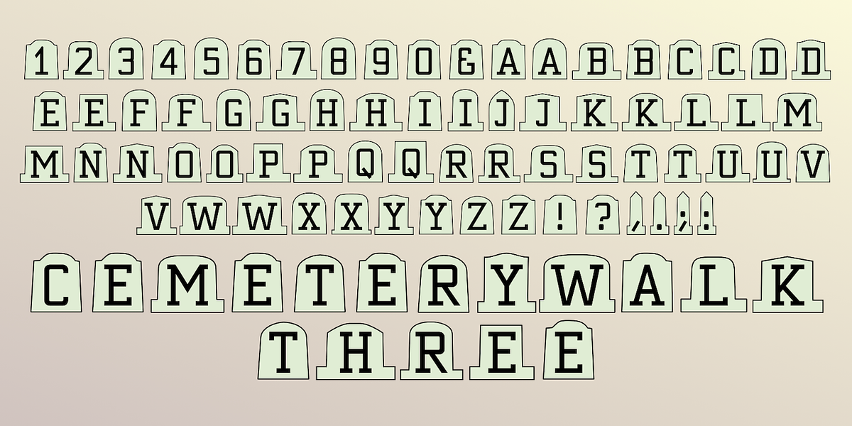 CemeteryWalk, a Symbol Font by Ingrimayne Type (Photo 6 of 10)