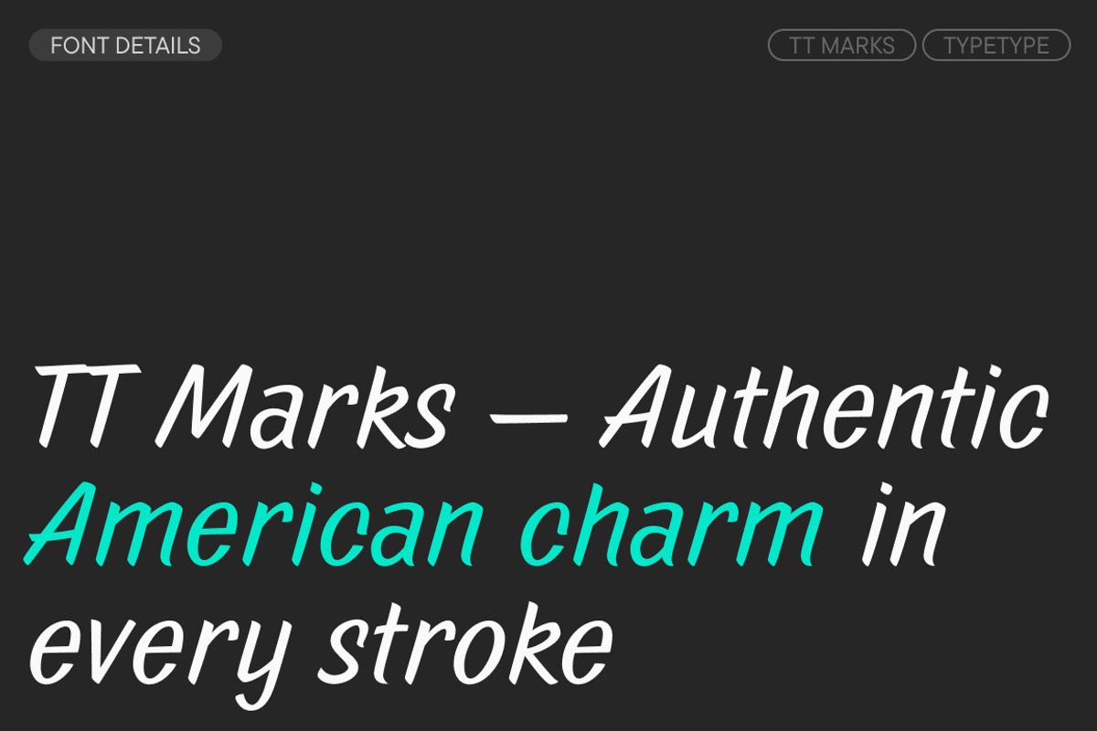 TT Marks, a Script Font by TypeType (Photo 3 of 12)