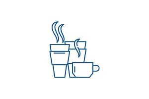 Hot Drinks Line Icon Concept. Hot