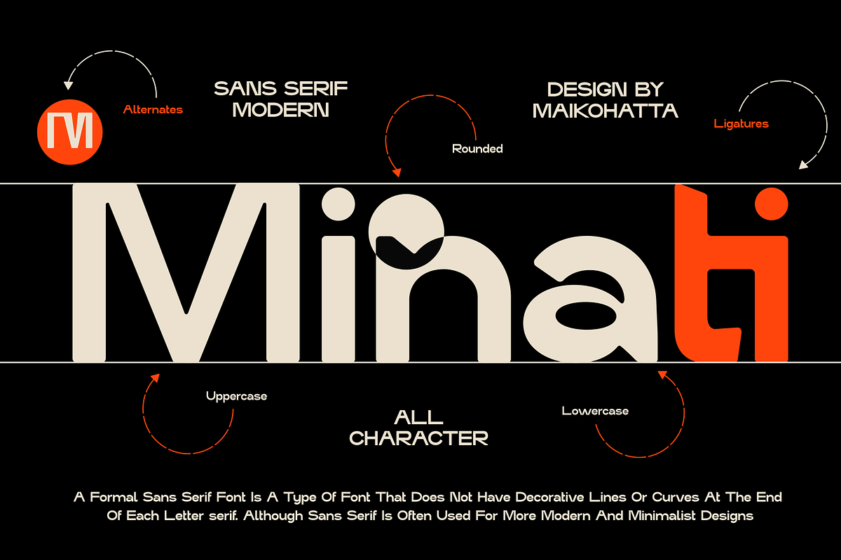 Minati - Modern Sans Serif Font, a Sans Serif Font by MaikoHatta (Photo 5 of 8)